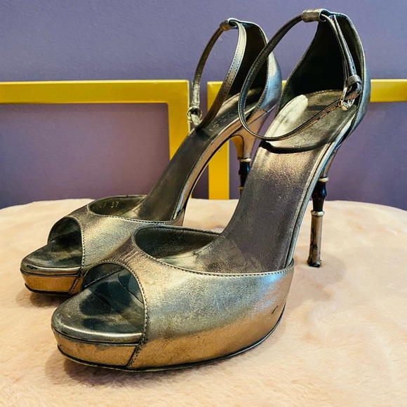 Gucci bamboo sandals heels size 7 - Picture 2 of 7